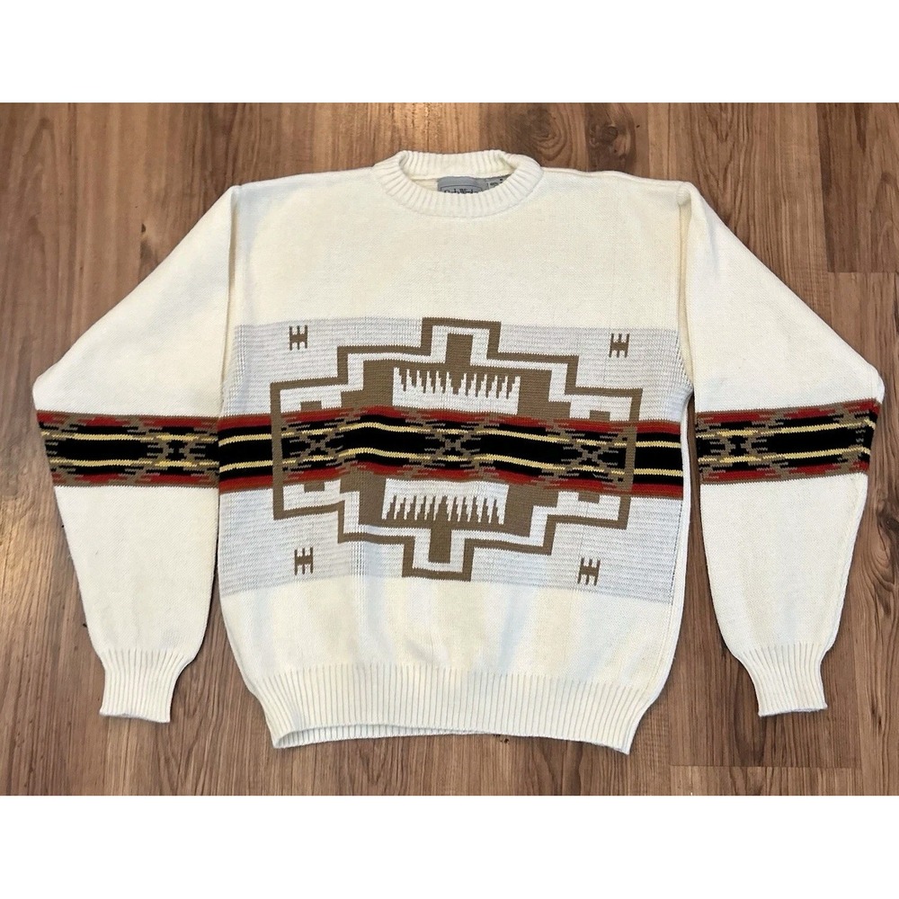 Vintage Rob Winter Western Southwestern Aztec Navajo Native Sweater Mens Medium